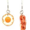 Polymer Clay Handmade Fried Bacon with Sunny Side up Egg Earrings