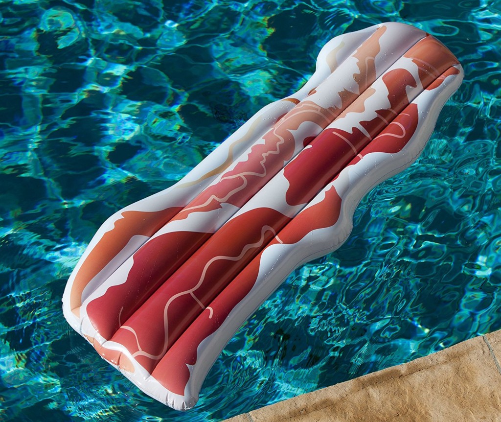 Bacon Float Premium Original Bacon Slice Inflatable Pool Float Blow Up Raft Floatie ...