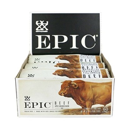 Epic All Natural Meat Bar, 100% Natural, Beef, Apple & Bacon, 1.5 ounce bar, 12 Count